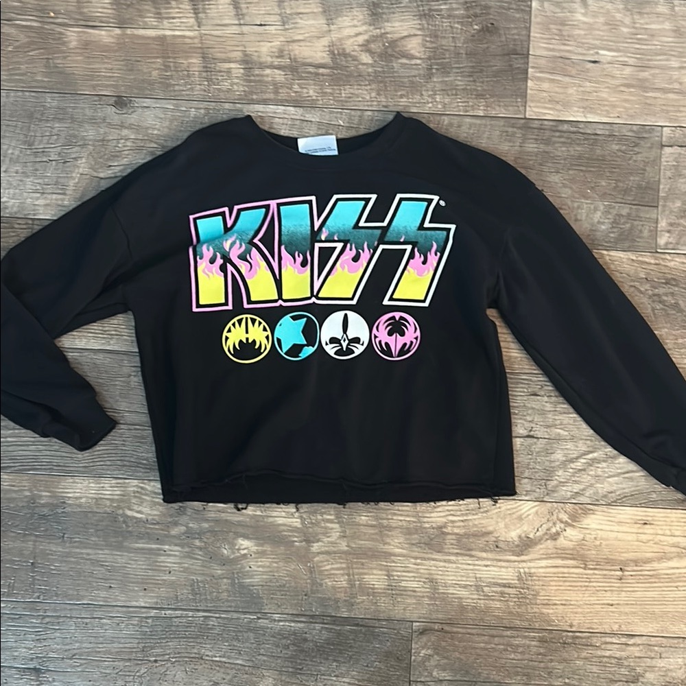 Kids Black Graphic Long Sleeve Shirt